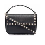 Zwarte Mini Rockstud Leren Tas Valentino Garavani , Black , Dames