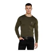 Trui met ronde hals Aeronautica Militare , Green , Heren