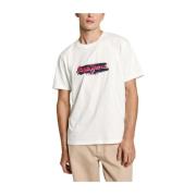 Moderne Grafische T-shirt in Katoen Pepe Jeans , White , Heren