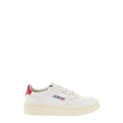 Witte Leren Sneakers met Rode Hiel Autry , White , Dames