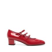 Rode Lakleren Gesp Platte Schoenen Carel , Red , Dames