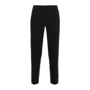 Zwarte Crepe Pantalone met Rits Sluiting Michael Kors , Black , Dames