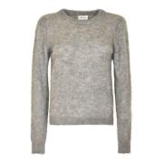 Mohair Grijs Trui Geribbelde Halslijn P.a.r.o.s.h. , Gray , Dames