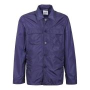 Blauwe Nylon Shirt met Knoopsluiting Aspesi , Blue , Heren