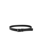 Zwarte Leren Riem voor Mannen Calvin Klein , Black , Heren