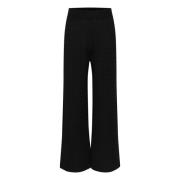 Gebreide Broek Zwart Diep Hoge Taille Kaffe , Black , Dames