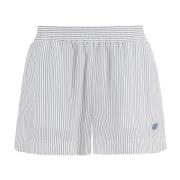 Gestreepte zijden shorts met geborduurd detail Stella McCartney , Whit...