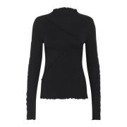 Zwart Diep Jersey Blouse met Details Kaffe , Black , Dames