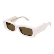 Stijlvolle zonnebril met iconische rivetten Gucci , White , Unisex