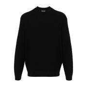 Gezellig Gebreide Pullover Sweater Emporio Armani , Black , Heren