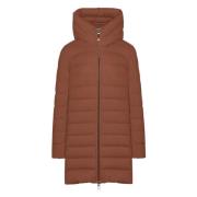 Hooded Bi-Stretch Technische Stof Jas Duno , Brown , Dames