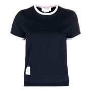 Gestreepte korte mouw mode tee Thom Browne , Blue , Dames