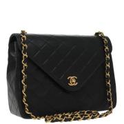 Pre-owned Leather chanel-bags Chanel Vintage , Black , Dames