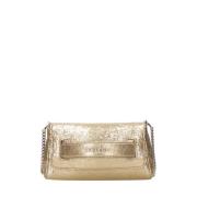 Gouden Metallic Leren Handtas met Kwast Orciani , Yellow , Dames