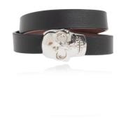 Leren armband Alexander McQueen , Black , Heren