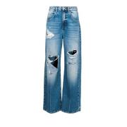 Blauwe Denim Jeans Icon Denim , Blue , Dames