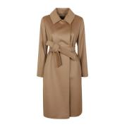 Kameel wollen jas dubbelrijig met ceintuur Max Mara Studio , Brown , D...