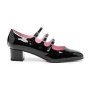 Glanzend Zwart Gesp Platte Leren Pumps Carel , Black , Dames