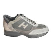 Grijze Suède en Technische Stof Sneakers Hogan , Gray , Heren