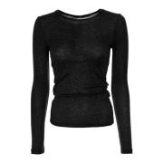 Jersey Longsleeve Top Samsøe Samsøe , Black , Dames