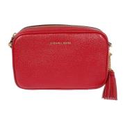 Chocolade gehamerde leren crossbody tas Michael Kors , Red , Dames