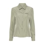 Gedrukt Logo Shirt Moschino , Green , Dames