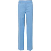 Geplooide Broek voor een Verzorgde Look Moschino , Blue , Dames