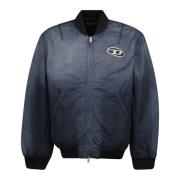 Oversized Nylon Bomber Jack Diesel , Blue , Heren