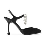 Zwarte Slingback Pumps met Kristal Jimmy Choo , Black , Dames