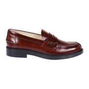 Leren Loafer met Rubberen Zool Tod's , Brown , Dames