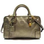 Pre-owned Leather handbags Loewe Pre-owned , Gray , Dames