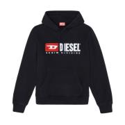 Zwarte Sweater met Logo Patch Diesel , Black , Heren