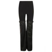 Zwarte Hybride Flare Imitatieleren Broek Coperni , Black , Dames