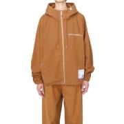 Canvas Rits Blouson Hoodie Mihara Yasuhiro , Brown , Heren