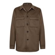 Link Shirt Jacket Boggi Milano , Brown , Heren