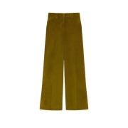 Fluweel Gestreepte Broek Max Mara Weekend , Green , Dames