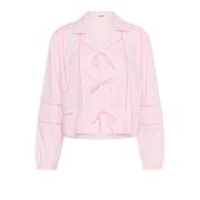 Vrouwelijke Blouse met Strik Voorkant Soaked in Luxury , Pink , Dames