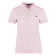 Katoenen Piqué Polo Shirt met Elastaan Polo Ralph Lauren , Pink , Dame...