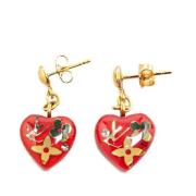 Pre-owned Metal earrings Louis Vuitton Vintage , Red , Dames