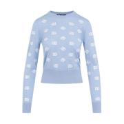 Logo Ingelegde Jumper Dolce & Gabbana , Blue , Dames