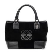 Pre-owned Leather handbags Loewe Pre-owned , Black , Dames