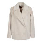 Alpaca Blend Double-Breasted Jas Max Mara Studio , White , Dames