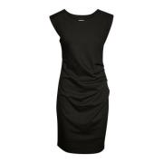 Elegante ronde hals jurk zwart diep Kaffe , Black , Dames