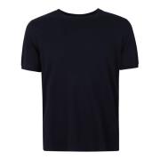 Blauw Katoen Linnen T-Shirt Regular Fit Zanone , Blue , Heren