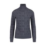 Trui met opstaande kraag en allover-logo Iceberg , Gray , Dames