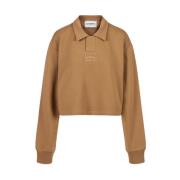 Cropped fit polo neck sweatshirt Iceberg , Brown , Dames