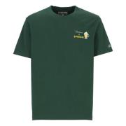 Groen Katoenen T-shirt Met Ronde Hals Korte Mouwen Saint Barth , Green...