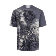 T-shirt met allover Discharged Cards Iceberg , Gray , Heren