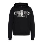 Sweatshirt met Logo Versace , Black , Heren