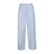 Heldere blauwe cropped broek Skills & Genes , Blue , Dames